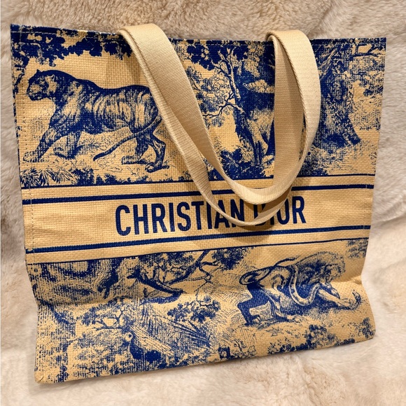 Dior Handbags - Christian Dior STRAW DiorRiviera tote blue NEW